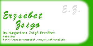 erzsebet zsigo business card